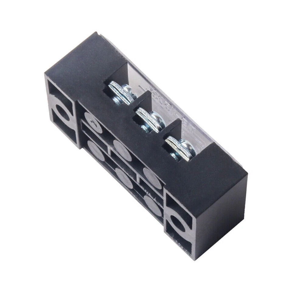 Dual Row 3-Position Screw Barrier Terminal Block Strip with Cover 5pcs 600V 15A - Image 3 of 4