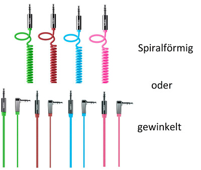 Belkin Audio Kabel 3,5mm Klinke Spiralkabel gewinkelt AUX Anschlusskabel St
