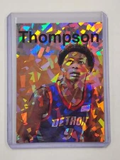 Ausar Thompson Artist Signed Detroit Pistons Refractor Art Card 1/1