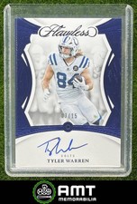 Tyler Warren 2025 Panini Flawless 3/15 Rookie Gems Auto Sapphire Colts