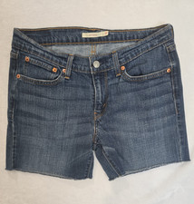 Levi Strauss Womens Boyfriend Size 27 Dark Jean Cutoff Shorts