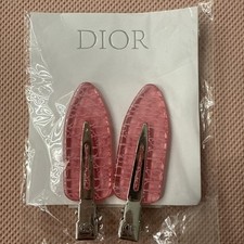 Dior Backstage Pink Hair Clip Set Acrylic Croc Print 2025 Limited Edition NWT B1