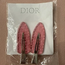 Dior Backstage Pink Hair Clip Set Acrylic Croc Print 2025 Limited Edition NWT