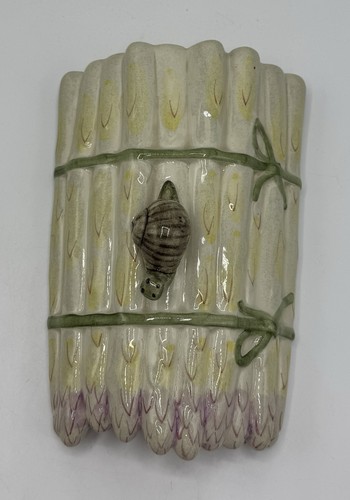 ASPARAGUS TERRINE WITH LID CALDAS FAIENCE SNAIL HANDLE PORTUGUESE MAJORICA - Picture 8 of 9