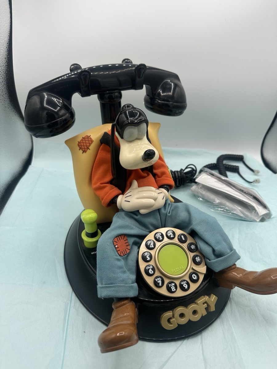 Vintage Disney Telemania Goofy Animated Talking Telephone Corded