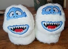 Rudolph sz 7/8 toddler Red Nosed Reindeer Snowman Character White Kids Slippers