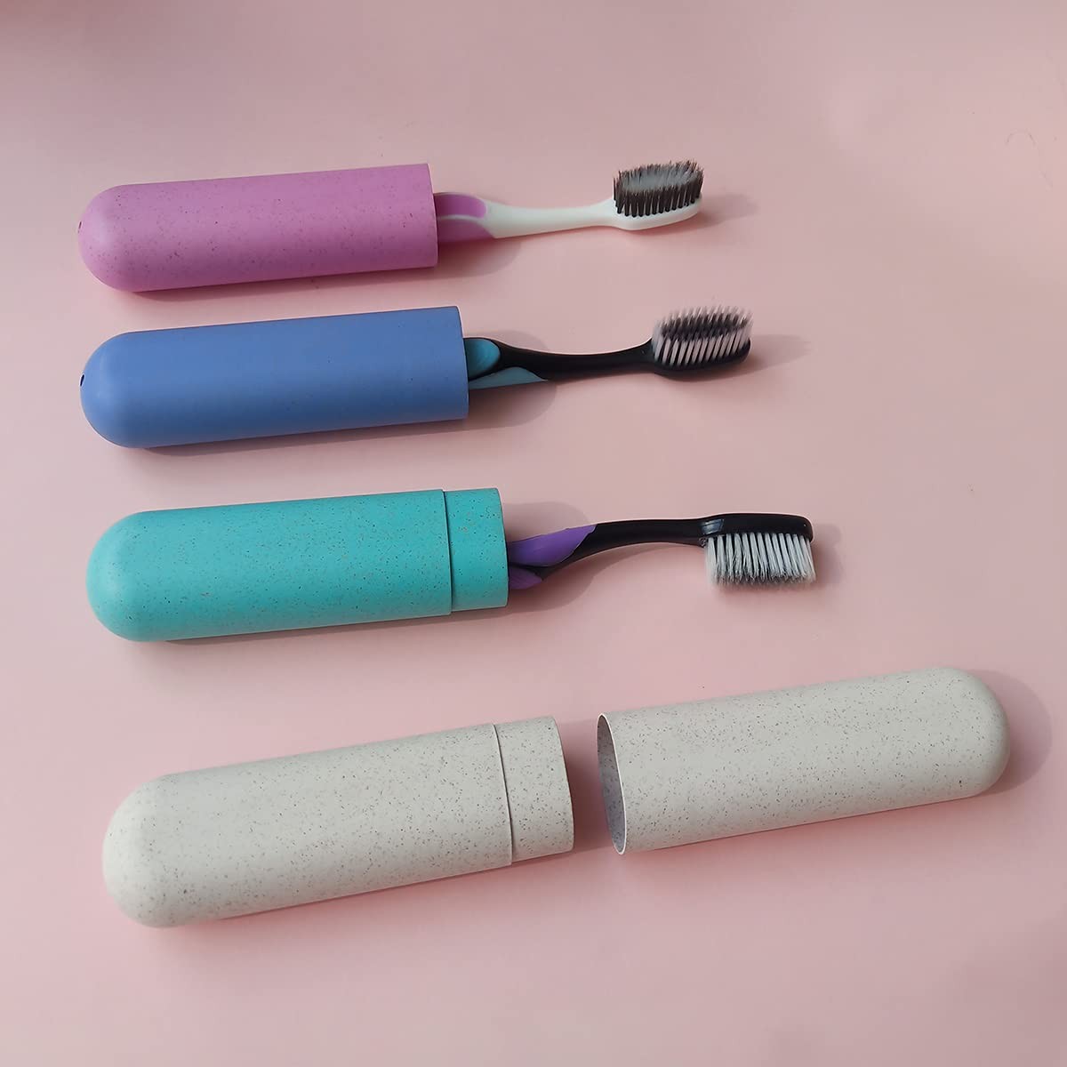 4 Pack Travel Toothbrush Cases Portable Toothbrush Container for Camping School