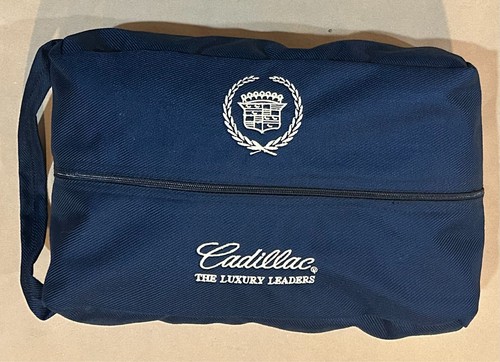 Large Cadillac Blue Accessories Knit Travel Bag Excellent Condition