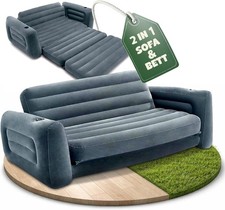 Aufblasbares Camping Sofa mit Pumpe | Luftsofa Bett Outdoor Strand Garten Grau