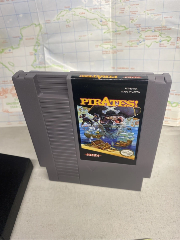 PIRATES! (NINTENDO NES, 1991) CIB Complete W/ Map - Image 3 of 4