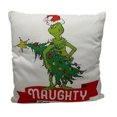 Dr. Seuss Designs Pillow The Grinch Naughty and Max Nice Reversible Christmas