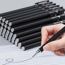 10PCS Ball Point Pens BLACK Gel Ink Pen Smooth Writing - 0.5mm Nib - Best Price