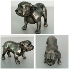 Vintage English Bulldog Pewter Paperweight Vintage Bulldog Metal Figure