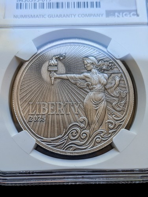 #ad 2025 Jody Clark Lady Liberty High Relief NGC MS70 Antiqued Tiny 1k Mintage $299.95