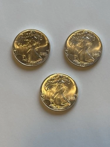 1988 American Silver Eagle $1 Bullion Coin Qty=3