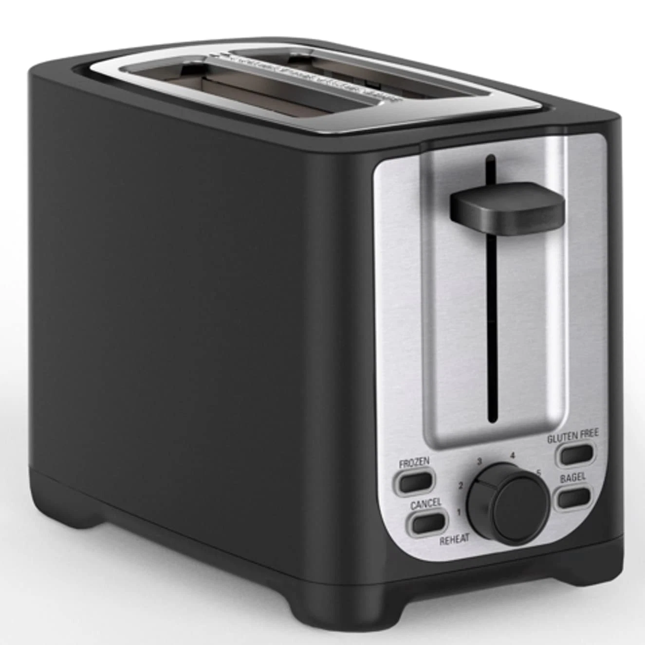 bella 2 Slice Toaster with Auto Shut Off, Extra Black With Stainless Steel
