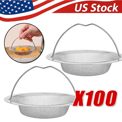 Kitchen Sink Strainer Large Wide Rim 4.5'' Stainless Steel Mesh Drain Filter