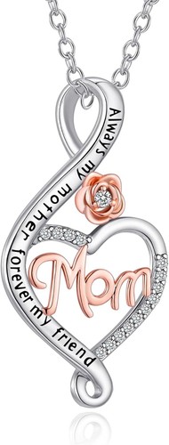 Mother Daughter Necklace, Hypoallergenic Sterling Silver Plated Jewelry Mom