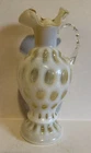 Fenton Honeysuckle Opalescent Coin Dot 9” Pitcher Vase