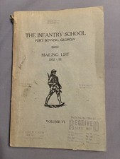 The Mailing List The Infantry School Fort Benning Georgia 1932-33 Book