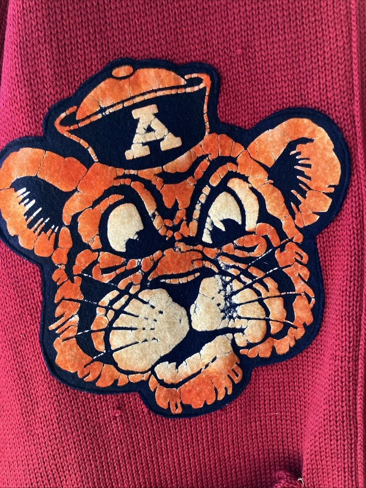 Vintage 40s 50s Auburn University Cardigan Letterman Wool Revere Medium 21x26 - Image 2 of 4