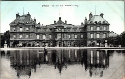 Paris France Palais Du Luxembourg Reflecting Pool Postcard