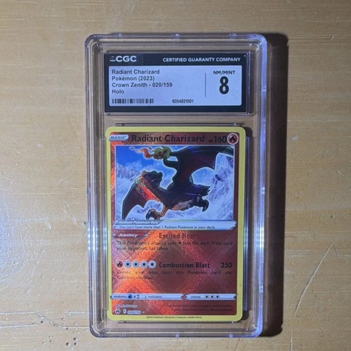 Radiant Charizard Crown Zenith CGC 8 Radiant Rare Holo Pokémon Card 020/159