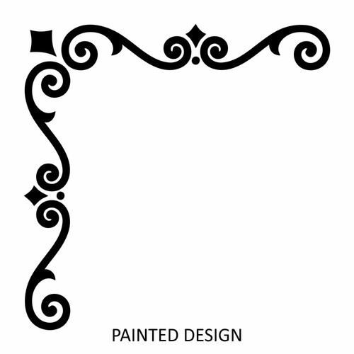 Diamond Swirl Corner Stencil - Craft Airbrush Painting Wall Mylar Reusable - Picture 3 of 3