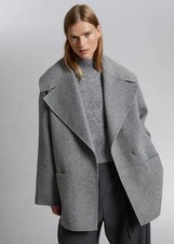 & Other Stories oversize wool blend jacket in grey  S
