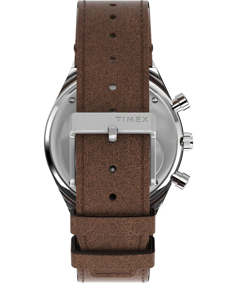 Q Timex Chronograph 40mm Brown Leather Strap Watch TW2V42800 - image 3 of 4