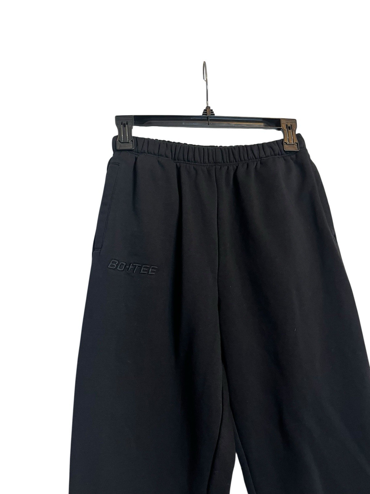 Bo+Tee Cotton Fleece Midrise Joggers Small In Black image 8