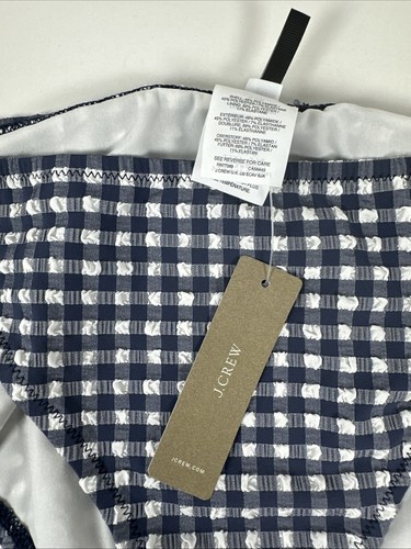 2 J CREW Bikini Bottoms NEW With Tags Womens Swim Size XXL Checkered Blue - Picture 10 of 14