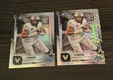 Lot (2) Eli Stowers 2025 Bowman U Chrome #191 Refractors Vanderbilt RC