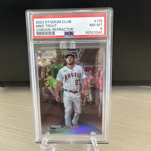 Mike Trout 2023 Topps Stadium Club Chrome Refractor #179 PSA8