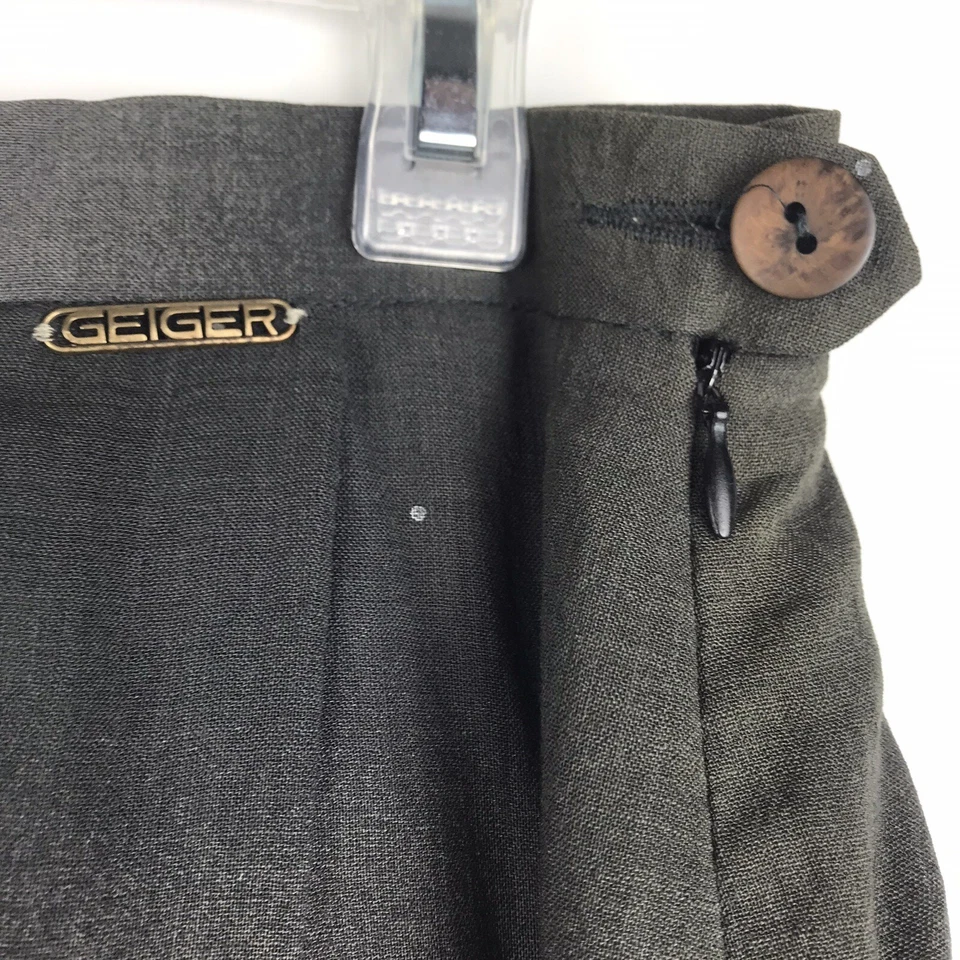 Saia Midi Vintage Geiger Collections Mistura de Lã Forrada Cinza Floral Áustria Tamanho 44 - Imagem 3 de 4