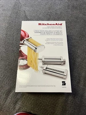 KitchenAid Stand Mixer Attachment 3-Piece PASTA ROLLER and Cutter Set NEW - Image 1 of 2