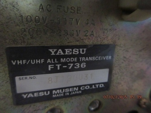 YAESU FT-736 50/144/430 10W Nadajnik-odbiornik Szynka Radio Działanie potwierdzone - Zdjęcie 10 z 10