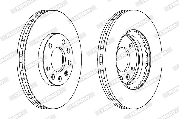 2X Ferodo Bremsscheibe Vorderachse U.A. FüR Opel, Vauxhall-image