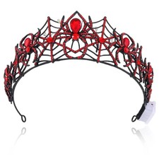 YBSHIN Light Up Halloween Costume Black Crowns and Tiaras. Cosplay Headband, Red