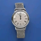 Timex Men's Watch 34mm Silver Tone Roman Numerals Stop & Go - Frankenstein Dial