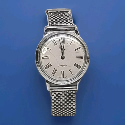 Timex Men's Watch 34mm Silver Tone Roman Numerals Stop & Go - Frankenstein Dial