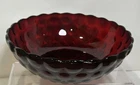 VTG. Anchor Hocking Royal Ruby Red bubble Glass Bowl 8” Depression Glass