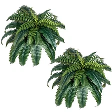 Uimoso Pack of 2 40" Artificial Boston Fern Bush Plant Green Plant Home Decor