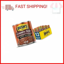Bush's Best Baked Beans, Country Style with Bacon and Brown Sugar, 8.3 OZ, 12 Pk