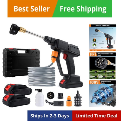 #ad #ad Portable Cordless Pressure Washer 600PSI Electric Car Cleaner with 6 in 1 No... $79.09