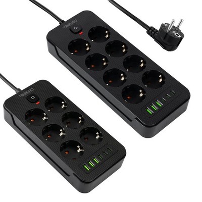 Steckdosenleiste 3USB 3Typ C Mehrfachsteckdose Verlängerungskabel Flachstecker