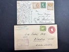 (FP) Sc 513 on 1920 Reg'd. Cover & 19?? Postcard Postage dut to Czechoslovakia