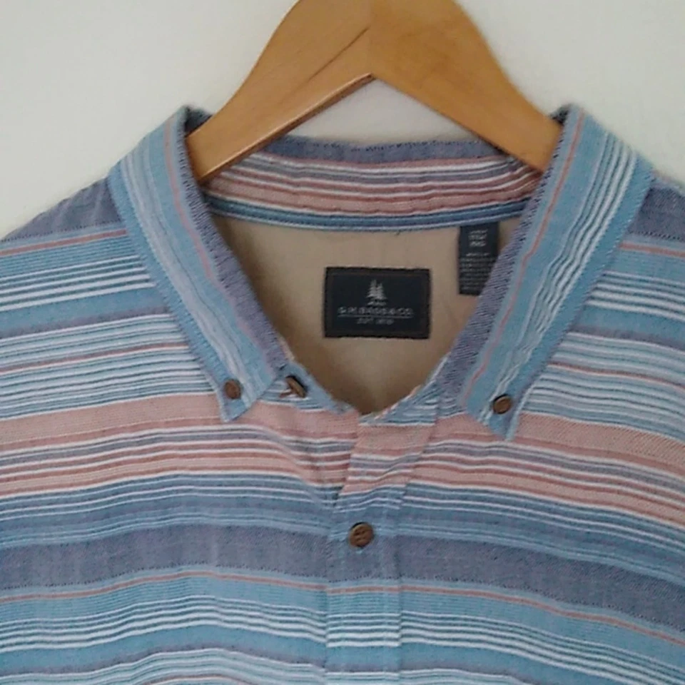 G.H. Bass & Co. Striped Cotton Button Front Shirt XXL TTG - Image 3 of 4