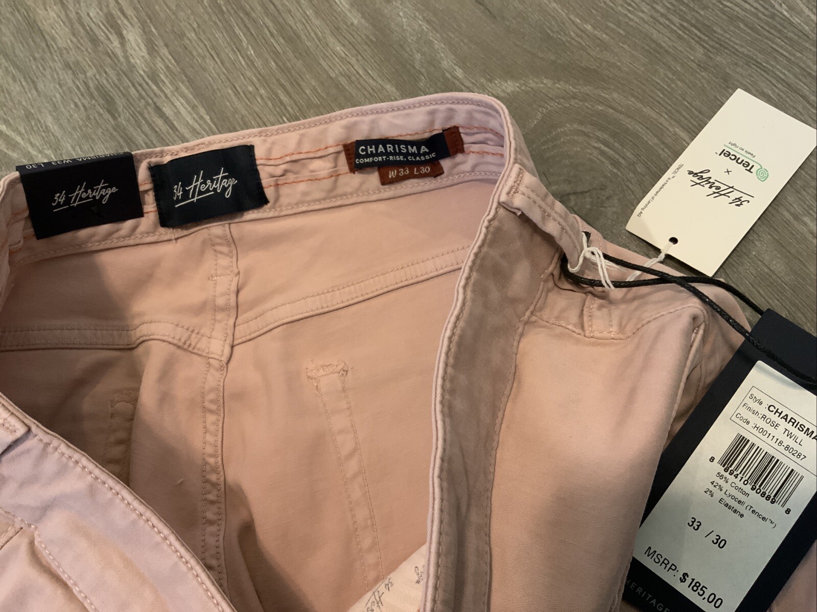 34 Heritage X Tencel Charisma Pants Rose Twill Men’s Size: 33x30 NWT