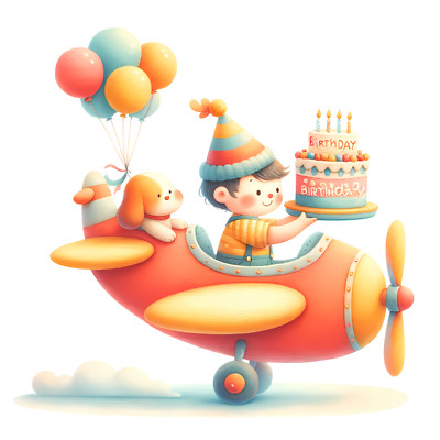 Wandtattoo Aufkleber | Flugzeug Geburtstag Wandaufkleber 18X18 cm Groß 